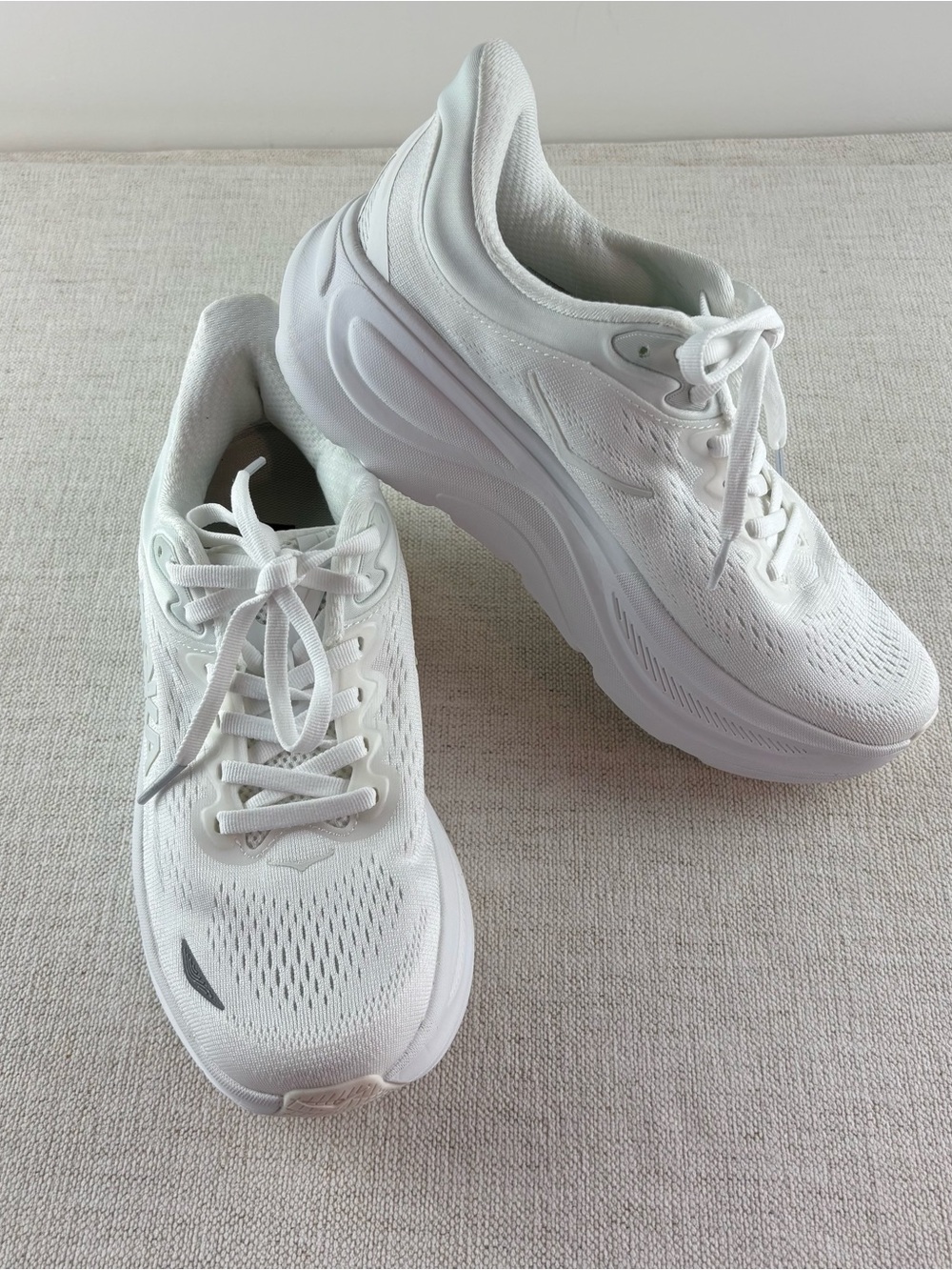 Hoka All-White Athletic Running Shoes